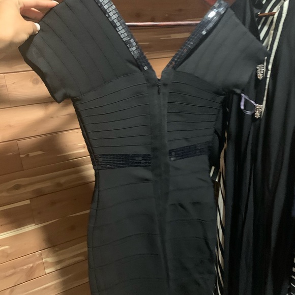 Herve Leger black bandage dress w/sequins - Picture 5 of 5
